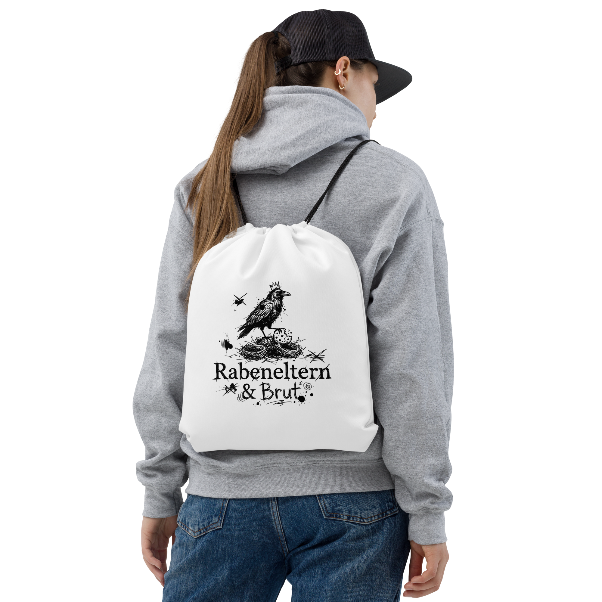 Turnbeutel mit Rabeneltern & Brut Logo